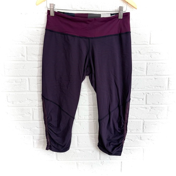 Lululemon Run: For Your Life Crop Hyper Stripe Plum Size 6 - Picture 1 of 3